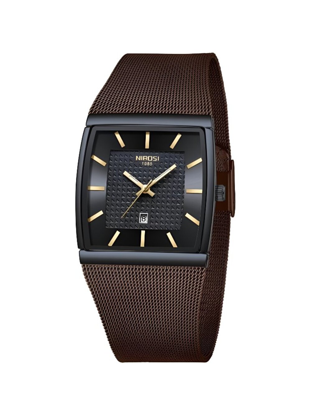 Men Watches Square Analog Quartz Stainless Steel Watches for Men